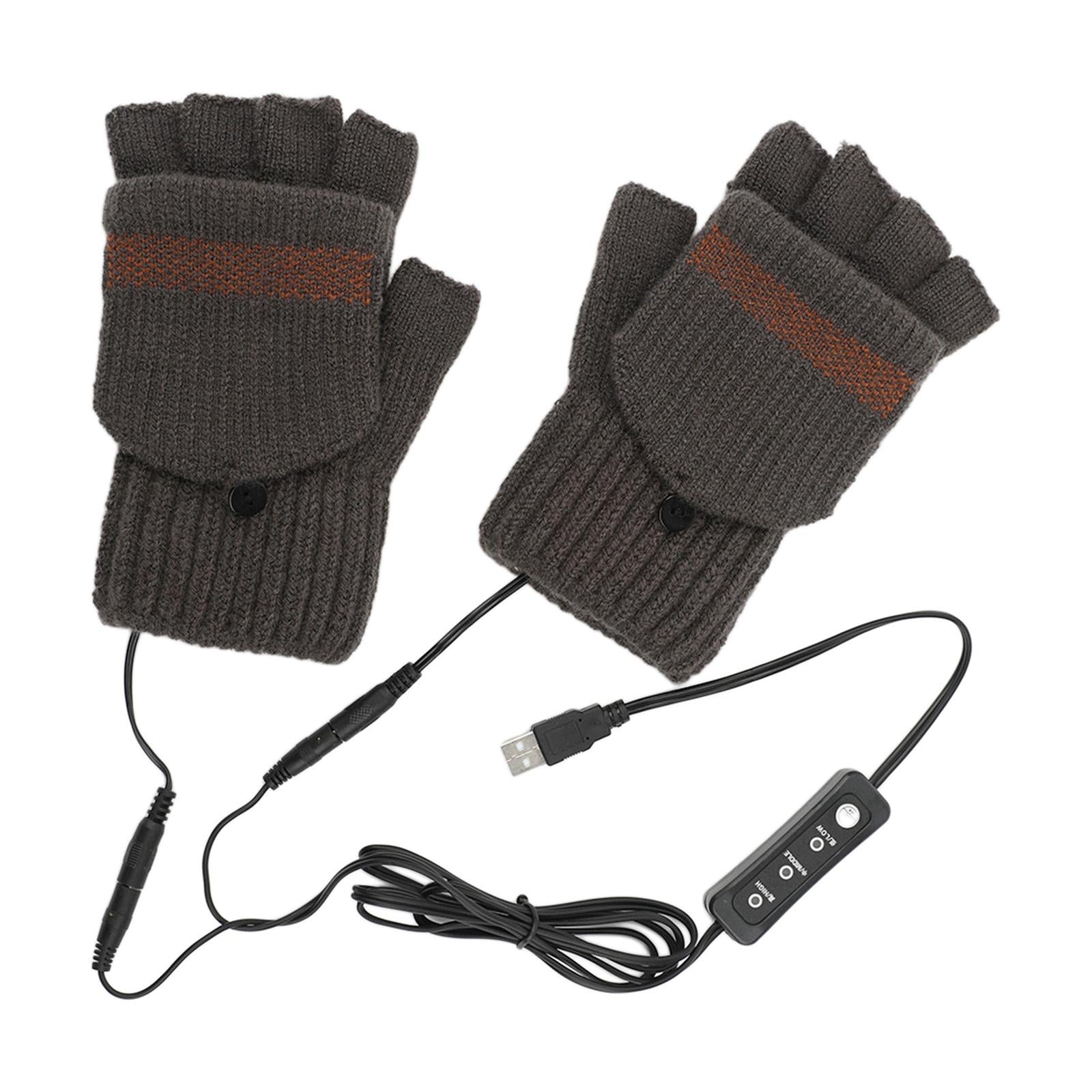 USB Heated Gloves for Winter coffee Single side adjust temperature