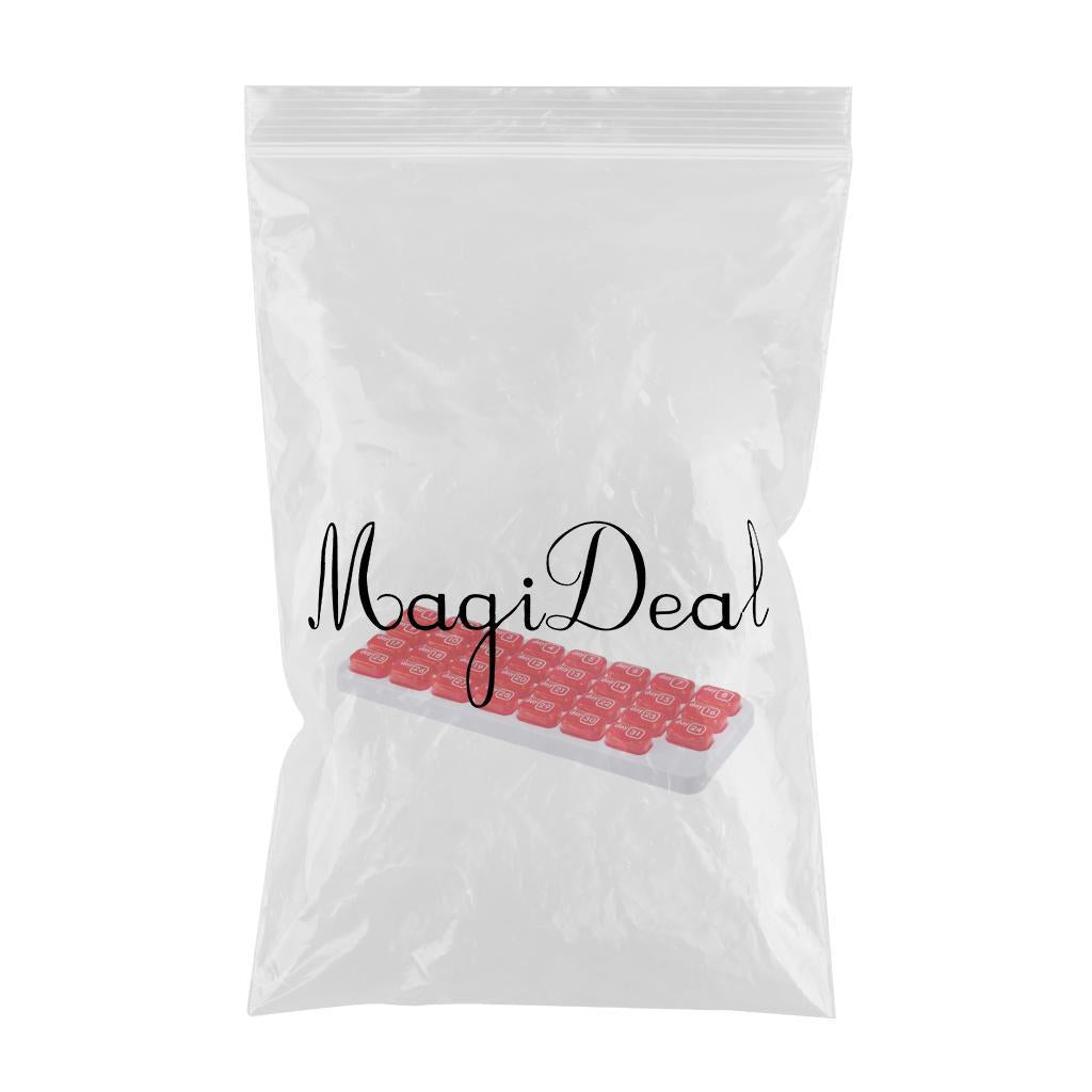 31-Grids Pill Box Monthly 31 Days 31 Compartments for Travel Capsule Elders Red