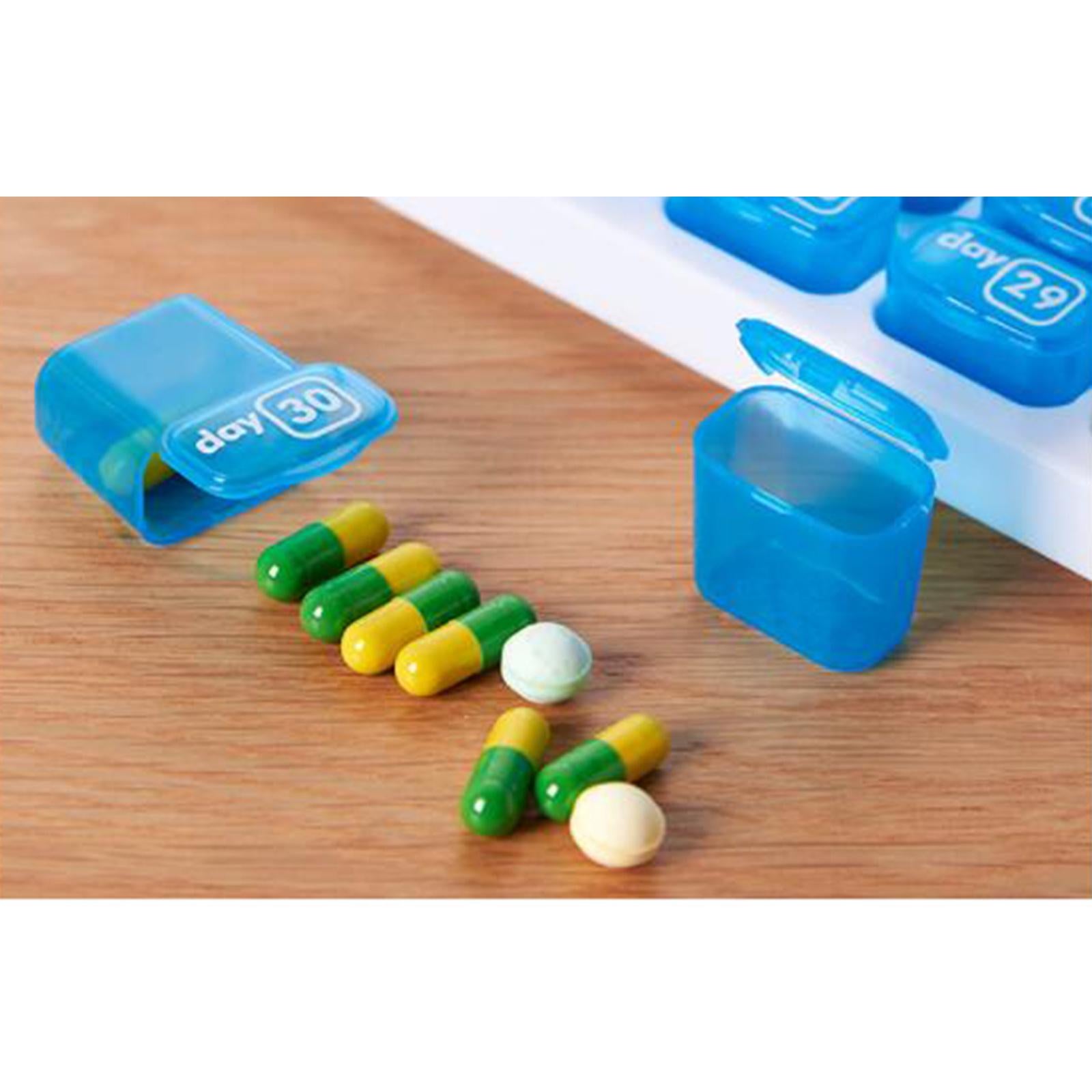 31-Grids Pill Box Monthly 31 Days 31 Compartments for Travel Capsule Elders Purple