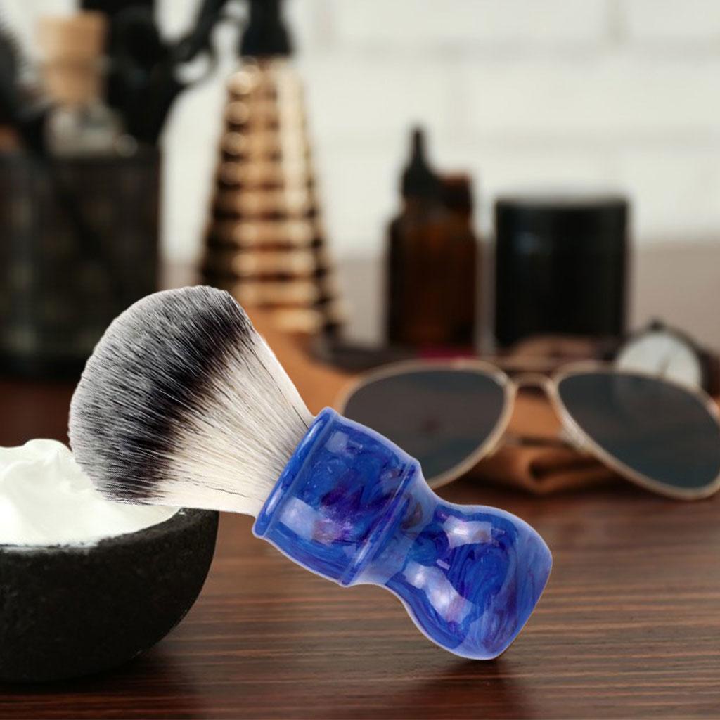 Barber Men's Shaving Brush Soft Hair with Handle for Facial Beard Cleaning Blue