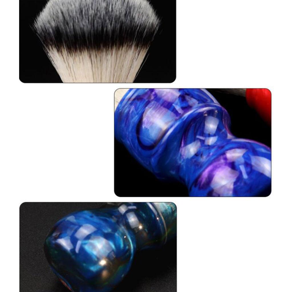 Barber Men's Shaving Brush Soft Hair with Handle for Facial Beard Cleaning Blue