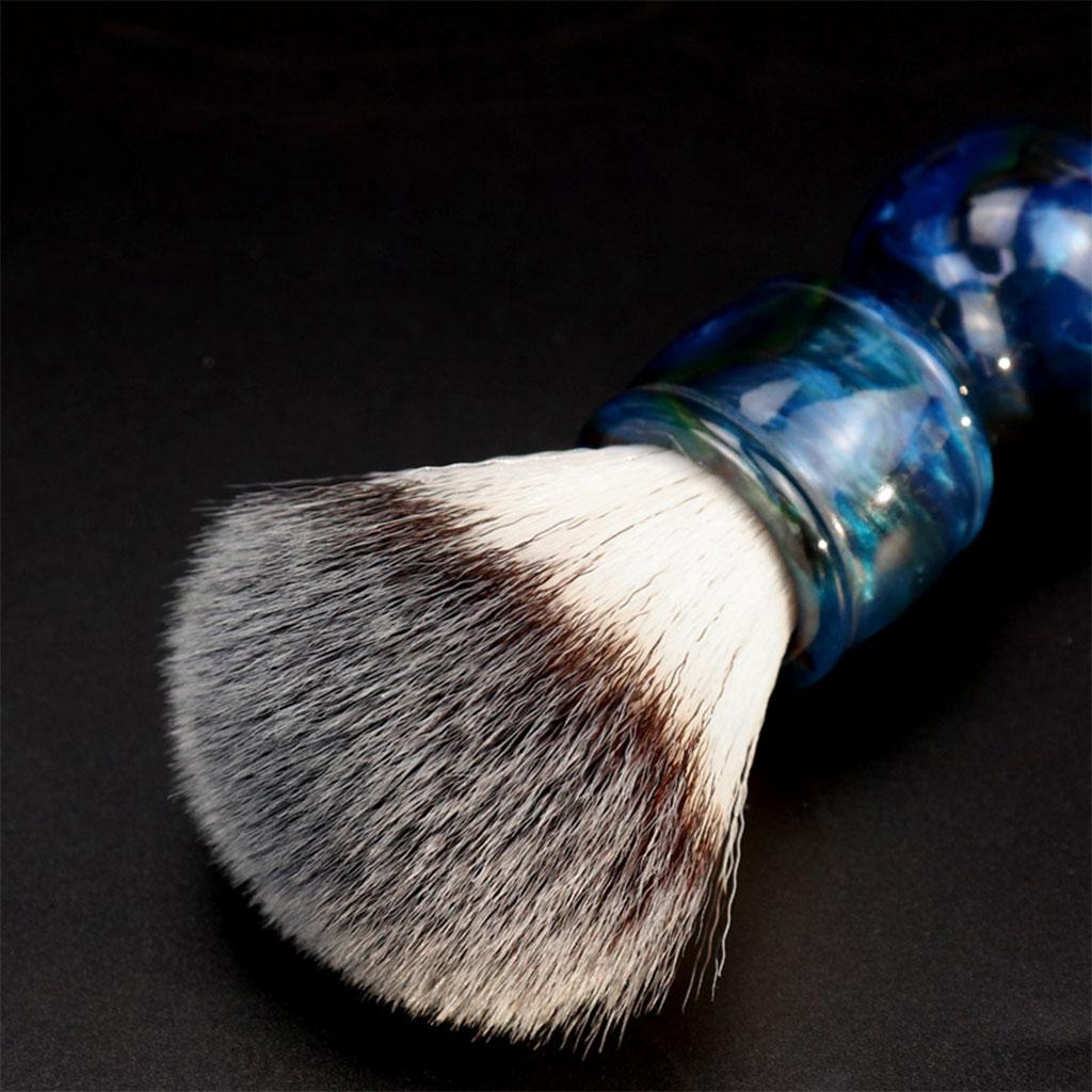Barber Men's Shaving Brush Soft Hair with Handle for Facial Beard Cleaning Blue