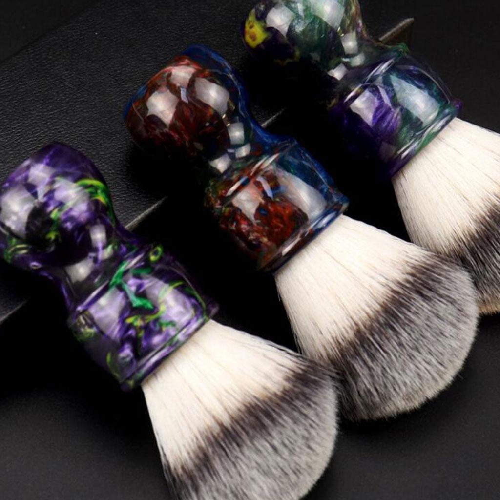 Barber Men's Shaving Brush Soft Hair with Handle for Facial Beard Cleaning Blue