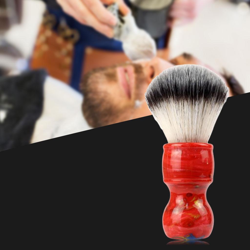 Barber Men's Shaving Brush Soft Hair with Handle for Facial Beard Cleaning Red