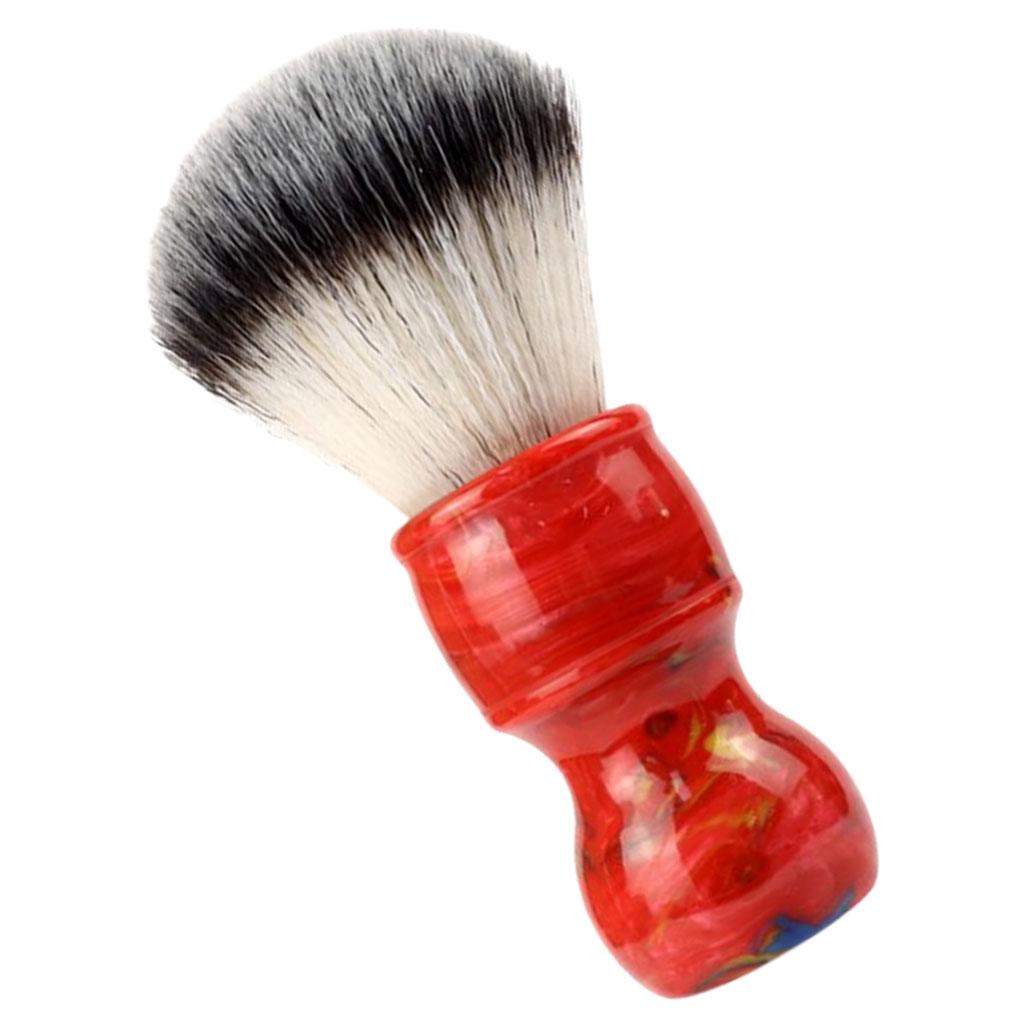Barber Men's Shaving Brush Soft Hair with Handle for Facial Beard Cleaning Red