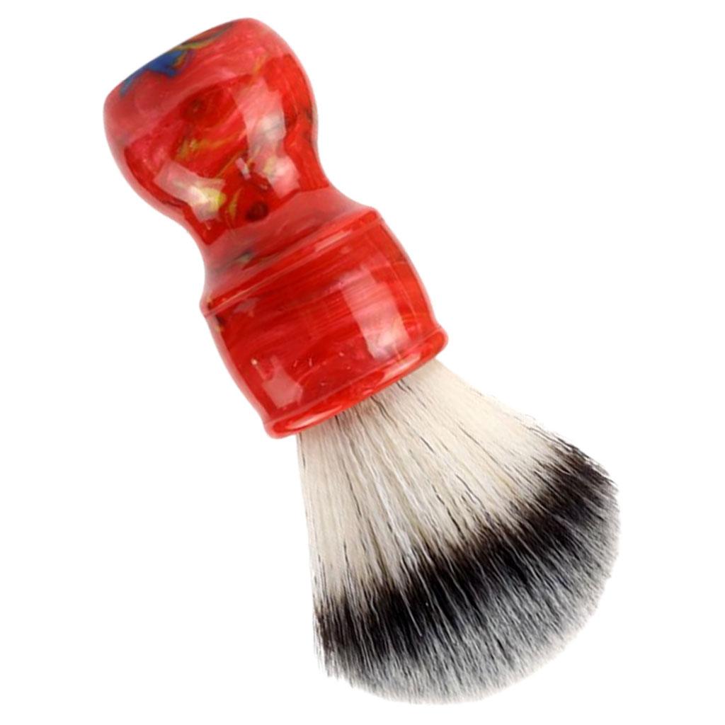Barber Men's Shaving Brush Soft Hair with Handle for Facial Beard Cleaning Red