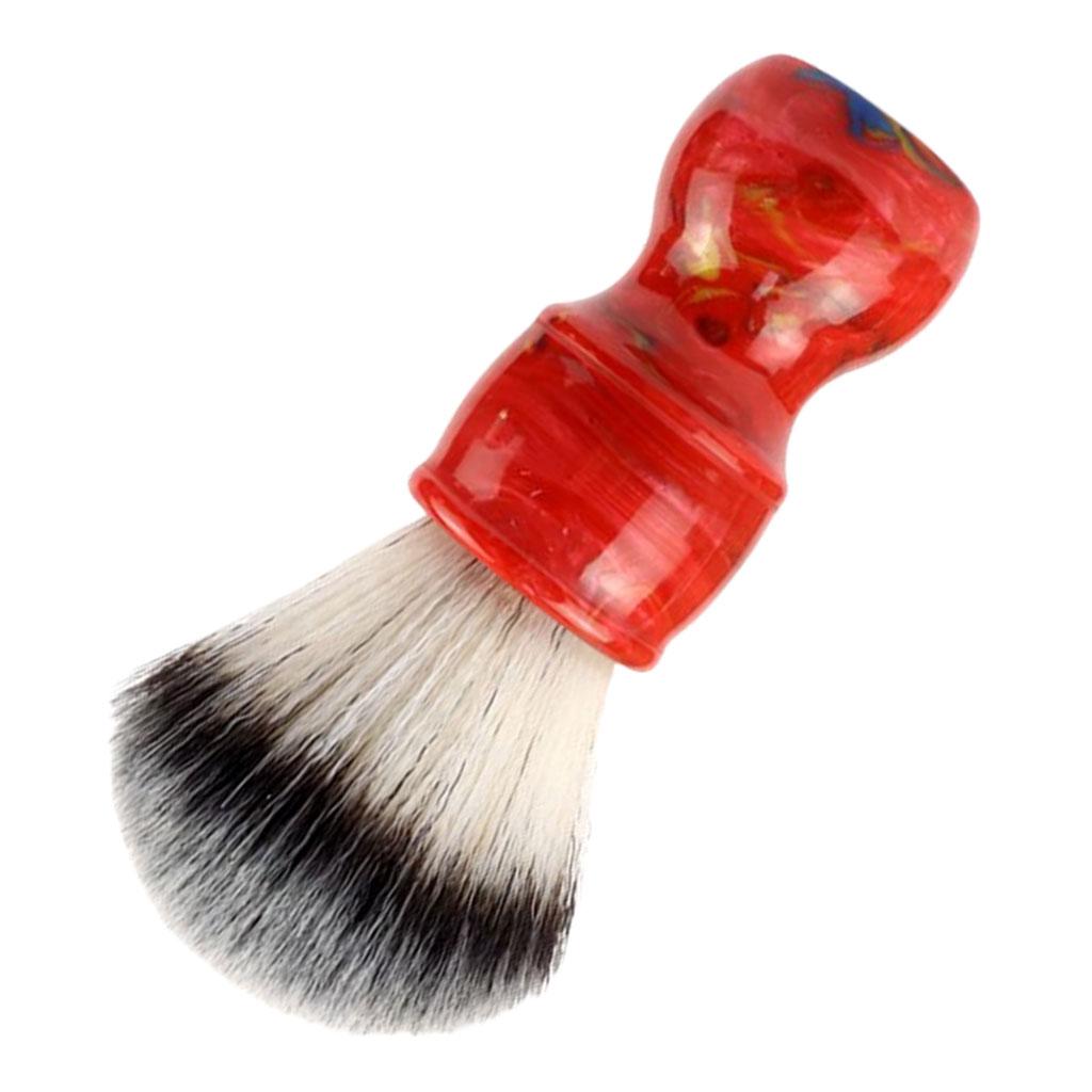 Barber Men's Shaving Brush Soft Hair with Handle for Facial Beard Cleaning Red