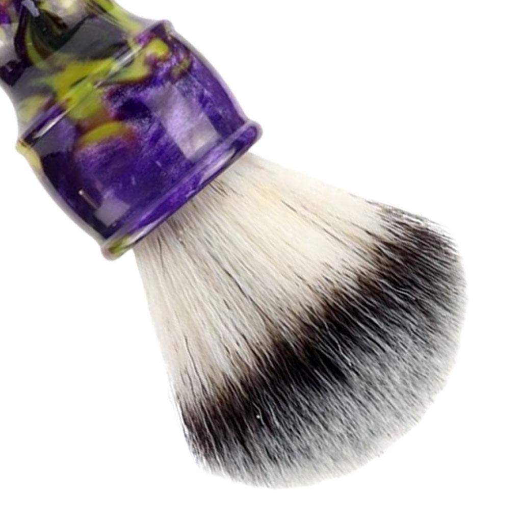 Barber Men's Shaving Brush Soft Hair with Handle for Facial Beard Cleaning Purple