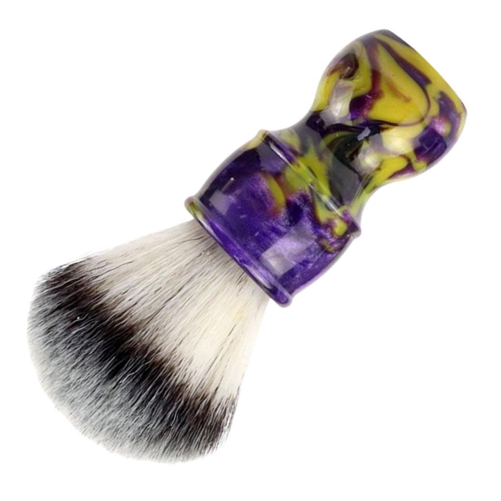 Barber Men's Shaving Brush Soft Hair with Handle for Facial Beard Cleaning Purple