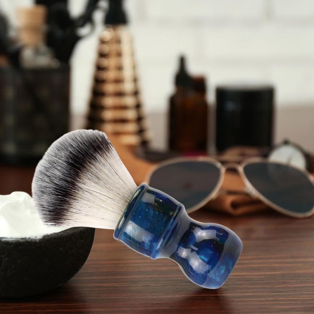 Barber Men's Shaving Brush Soft Hair with Handle for Facial Beard Cleaning Dark Blue