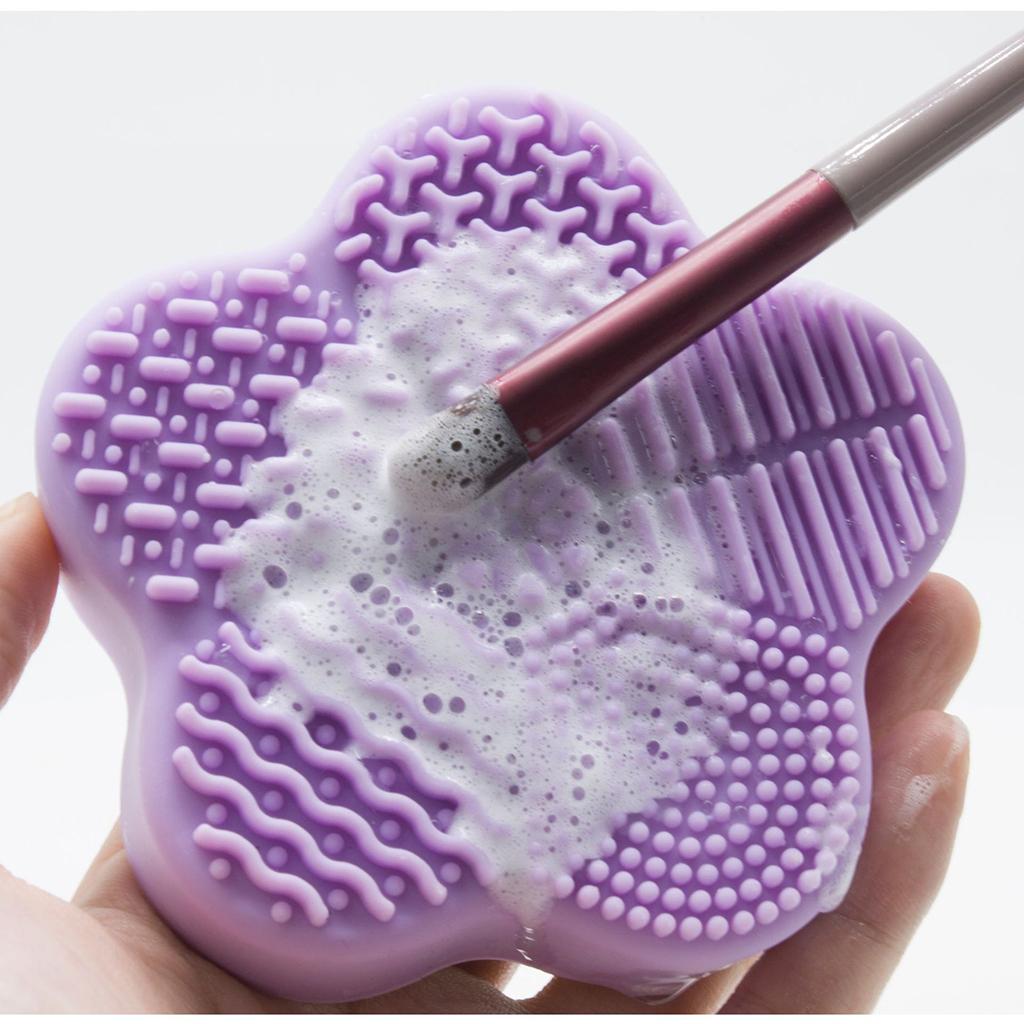 Cosmetic Brush Cleaning Pad with Color Removal Sponge Accessories Pink