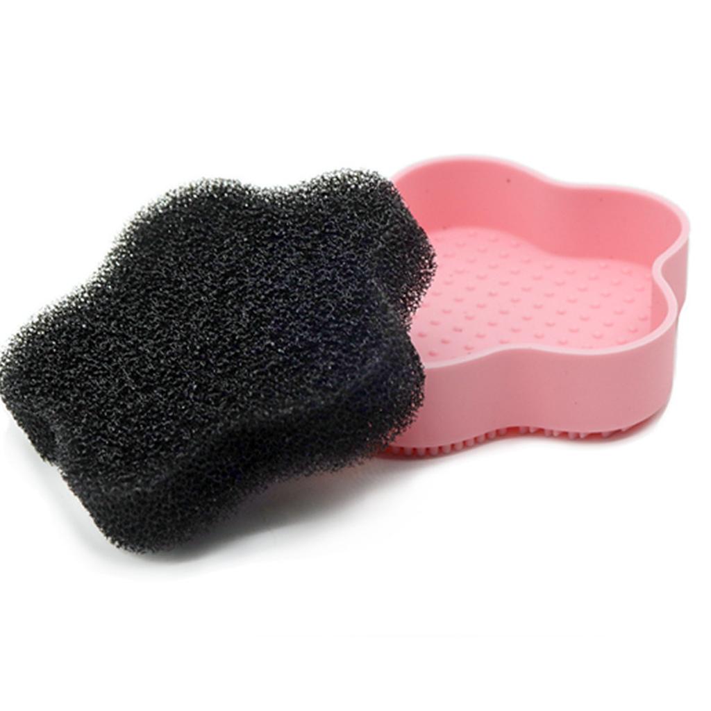 Cosmetic Brush Cleaning Pad with Color Removal Sponge Accessories Pink