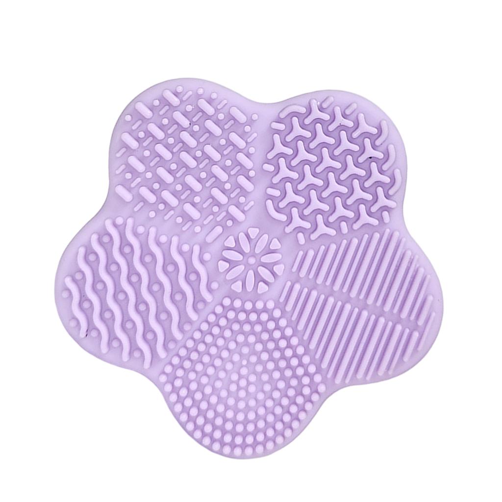 Cosmetic Brush Cleaning Pad with Color Removal Sponge Accessories Purple