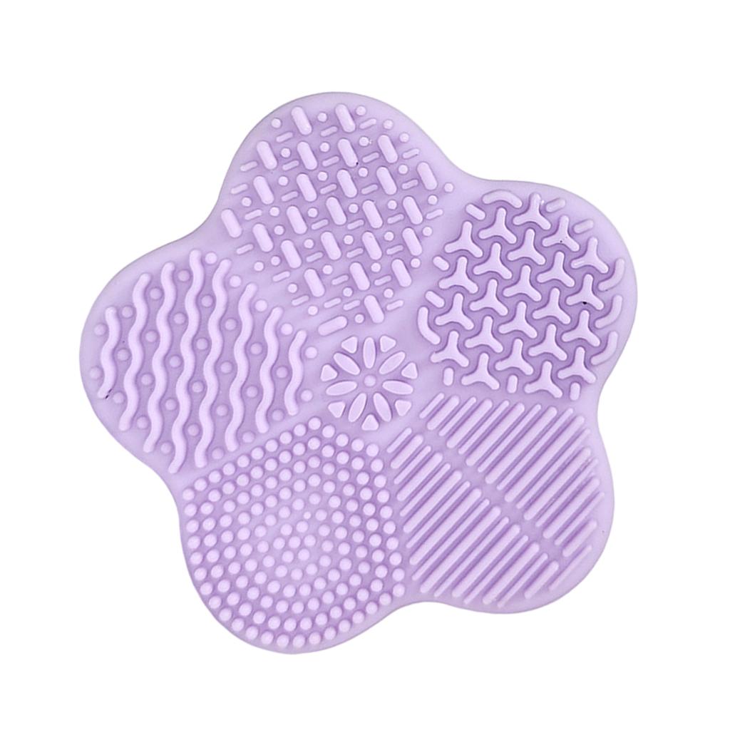 Cosmetic Brush Cleaning Pad with Color Removal Sponge Accessories Purple