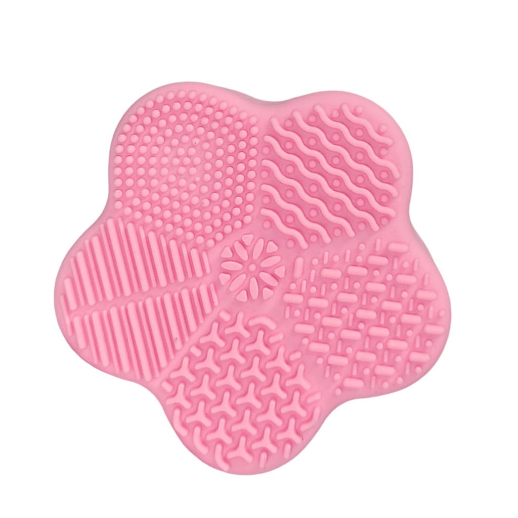 Cosmetic Brush Cleaning Pad with Color Removal Sponge Accessories Red