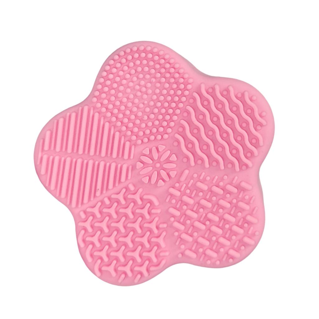 Cosmetic Brush Cleaning Pad with Color Removal Sponge Accessories Red
