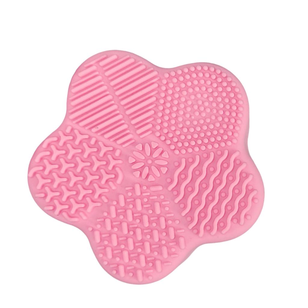Cosmetic Brush Cleaning Pad with Color Removal Sponge Accessories Red