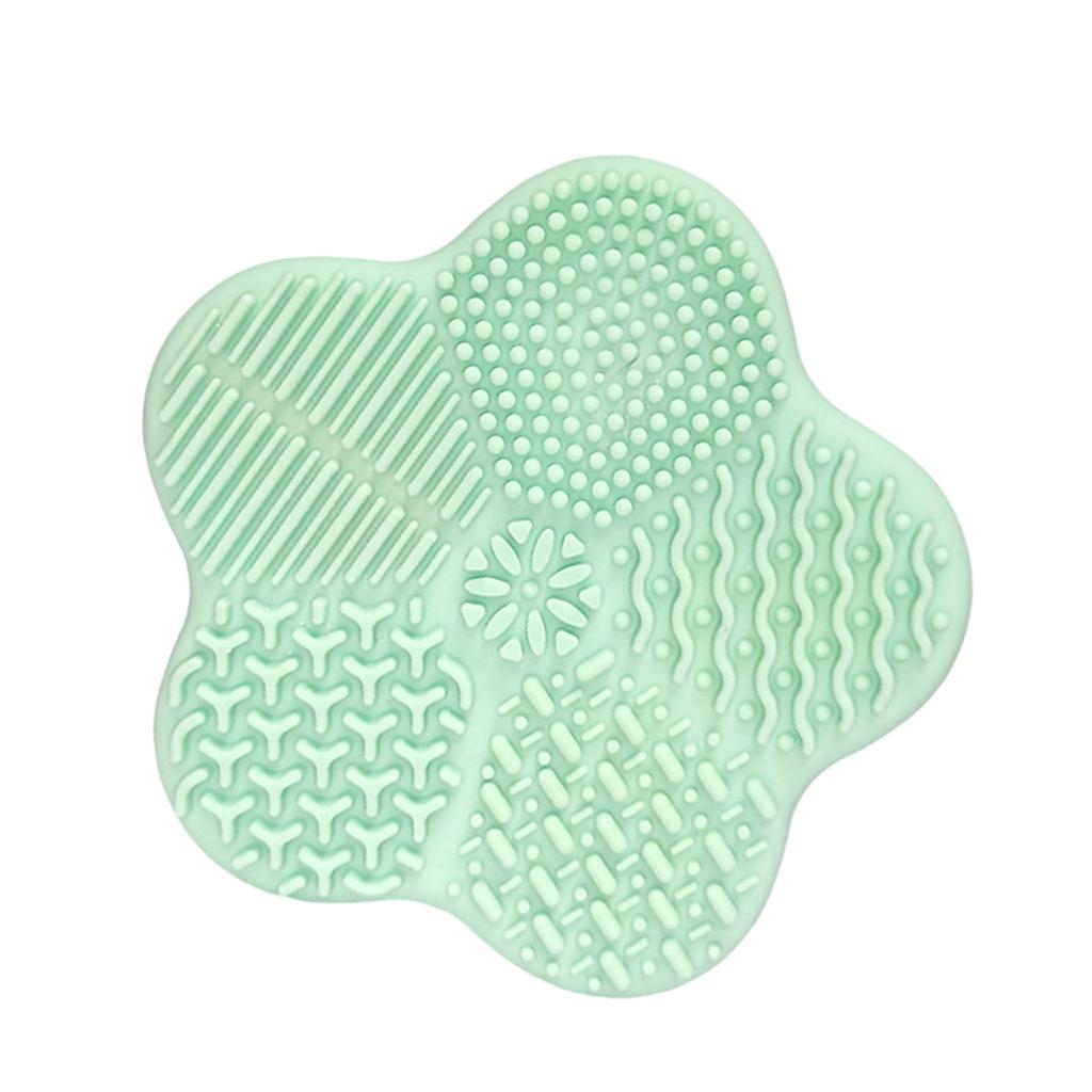 Cosmetic Brush Cleaning Pad with Color Removal Sponge Accessories Green