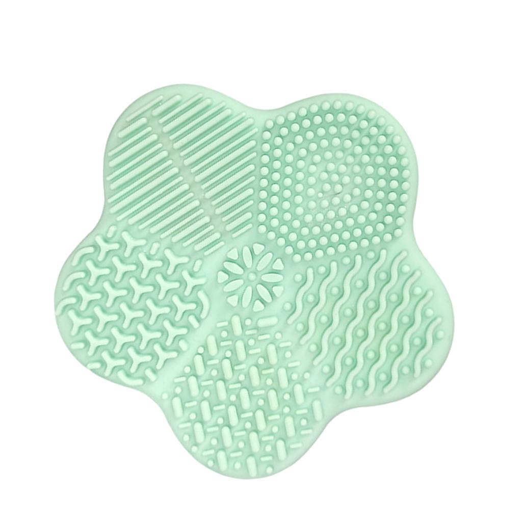 Cosmetic Brush Cleaning Pad with Color Removal Sponge Accessories Green