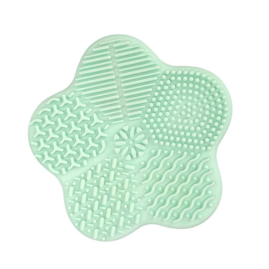 Cosmetic Brush Cleaning Pad with Color Removal Sponge Accessories Green