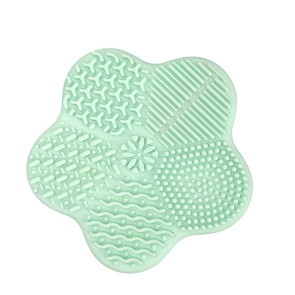 Cosmetic Brush Cleaning Pad with Color Removal Sponge Accessories Green