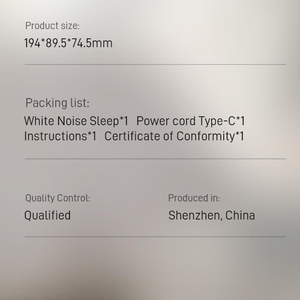 Noise Machine Auto-Off Timer Rechargeable Portable for Baby Office White