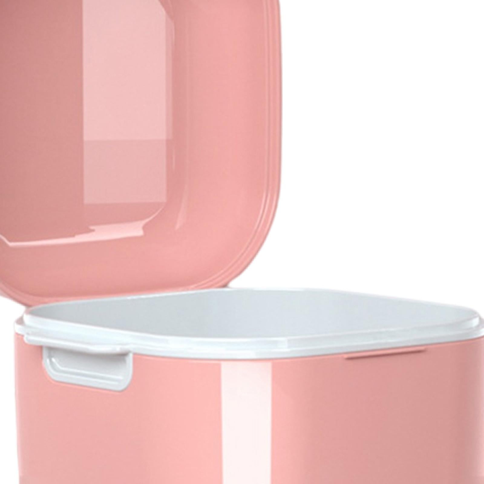 Denture Case w/ Strainer Basket Bath Cleaning Soaking for Night Guard Pink