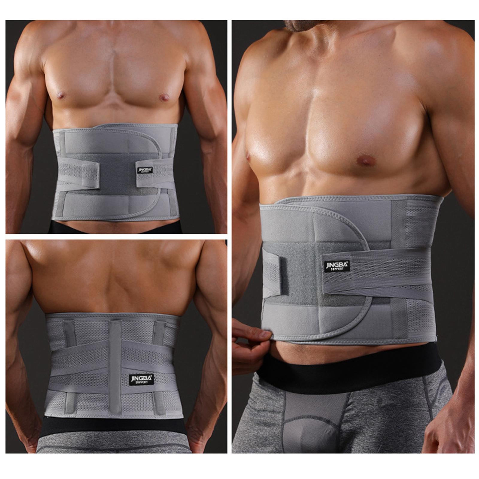 Waist Back Support Belts Adjustable Breathable for Running Sports S Gray