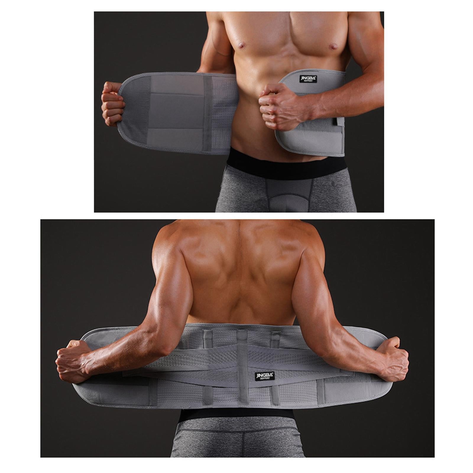 Waist Back Support Belts Adjustable Breathable for Running Sports S Gray