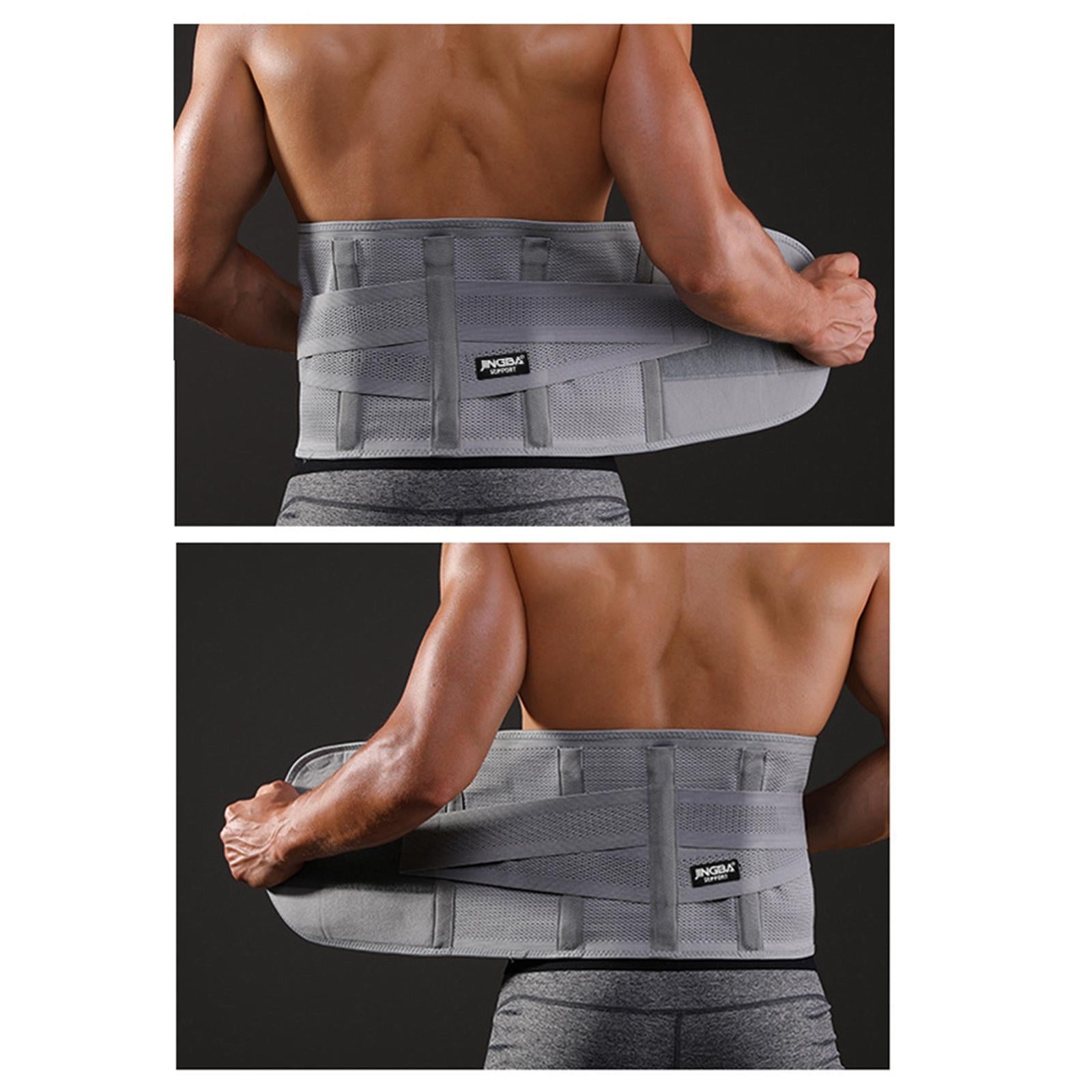 Waist Back Support Belts Adjustable Breathable for Running Sports S Gray