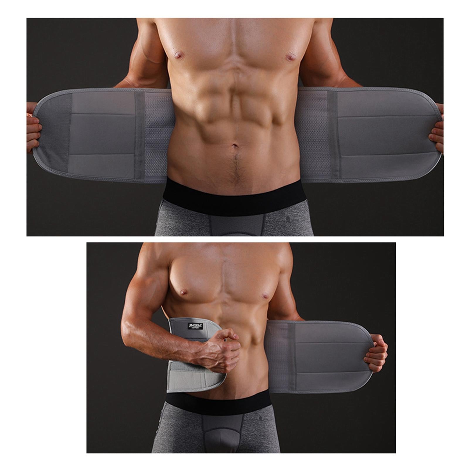 Waist Back Support Belts Adjustable Breathable for Running Sports S Gray