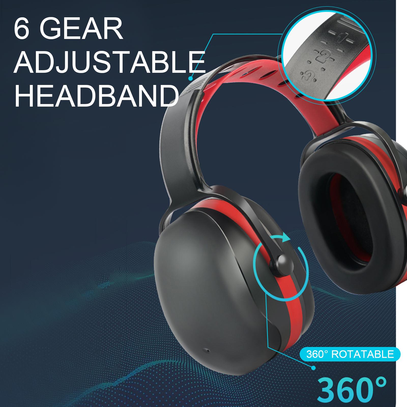 Hearing Protection Safety Ear Muffs Noise Cancelling for Sleeping Red