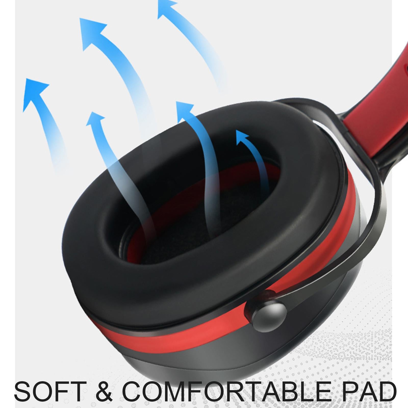 Hearing Protection Safety Ear Muffs Noise Cancelling for Sleeping Red