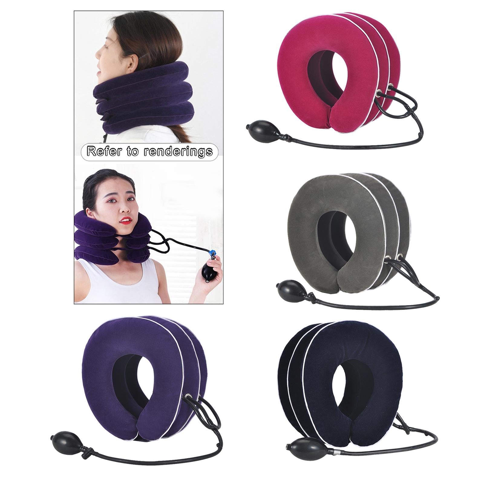 Cervical Neck Traction Device Brace Home Traction Spine Alignment Blue