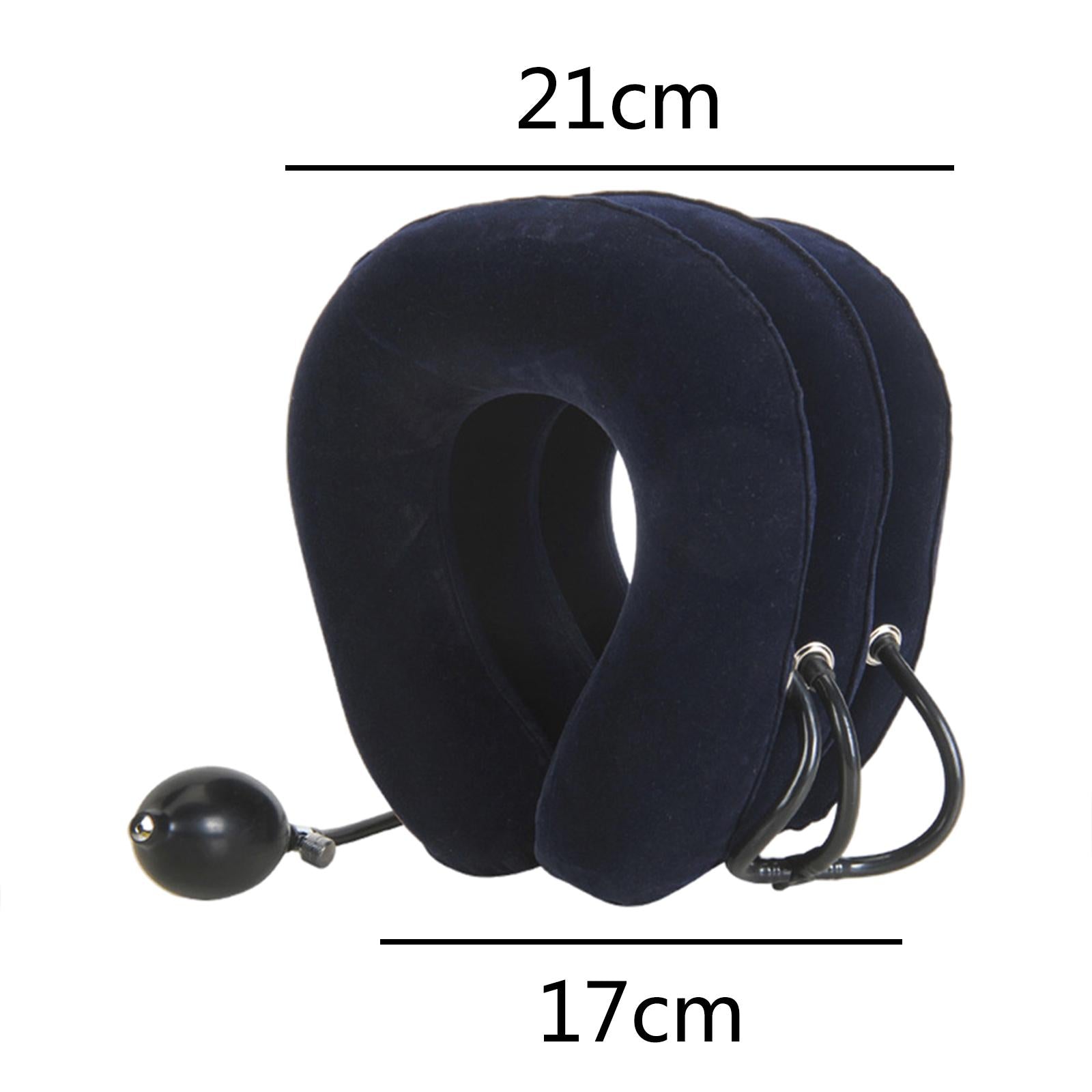 Neck Traction Device Inflatable Neck Stretcher Support Pillow Dark Blue