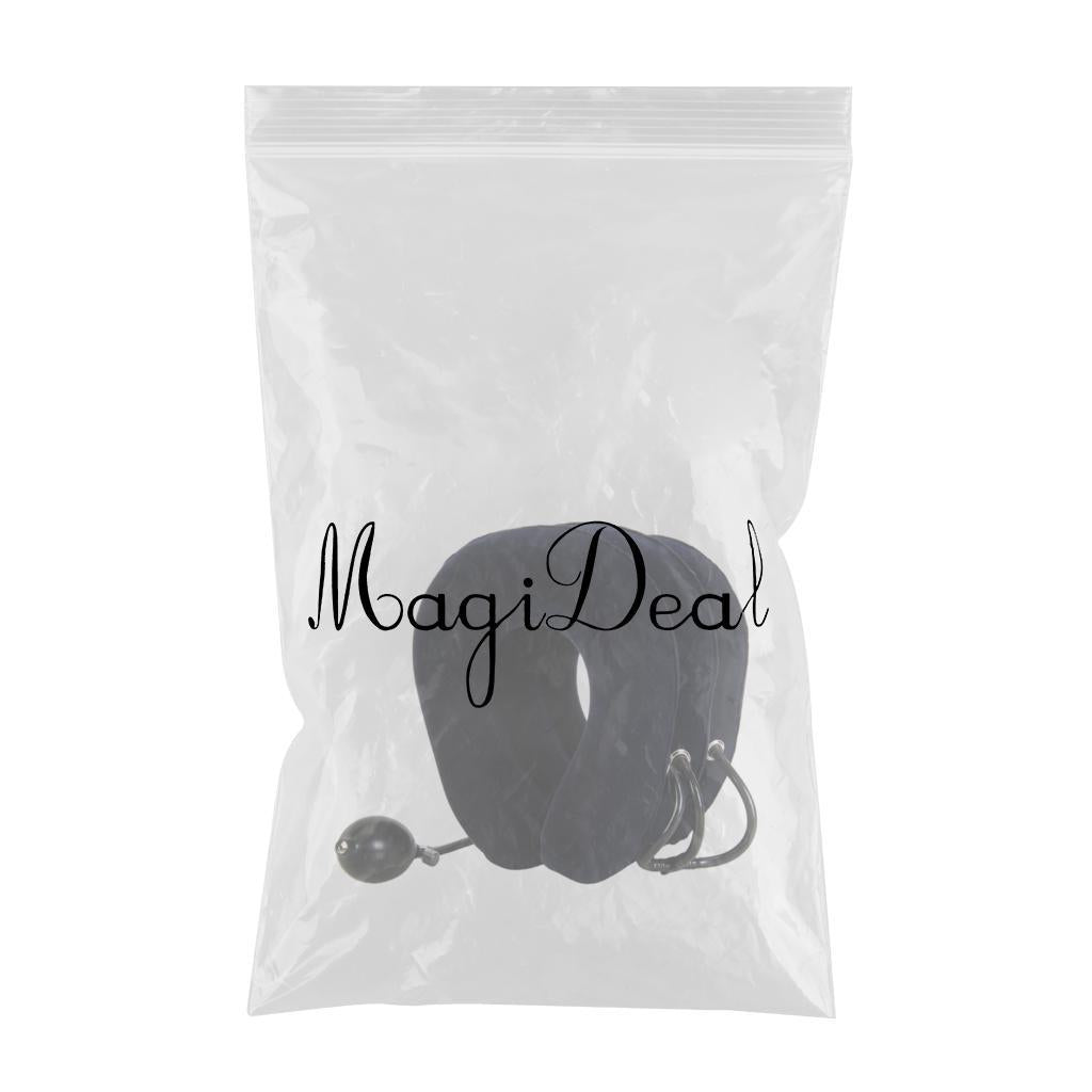 Neck Traction Device Inflatable Neck Stretcher Support Pillow Dark Blue