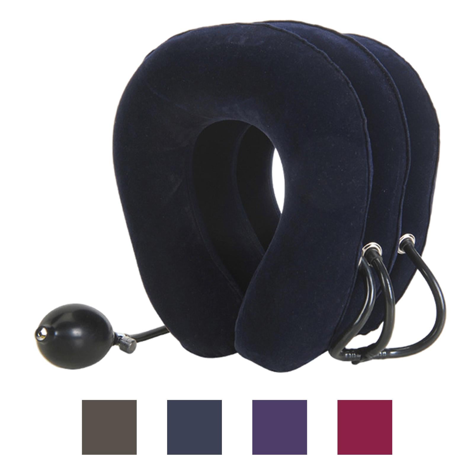 Neck Traction Device Inflatable Neck Stretcher Support Pillow Dark Blue