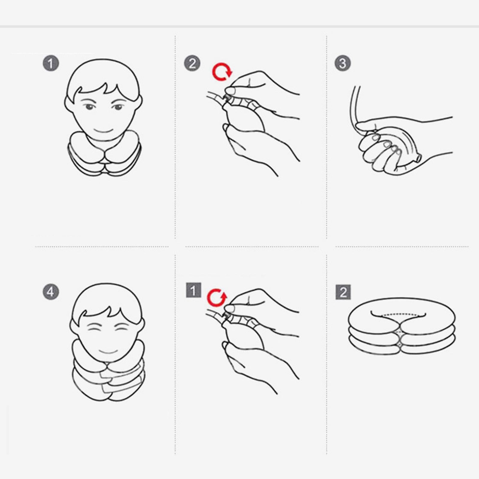 Neck Traction Device Inflatable Neck Stretcher Support Pillow Grey