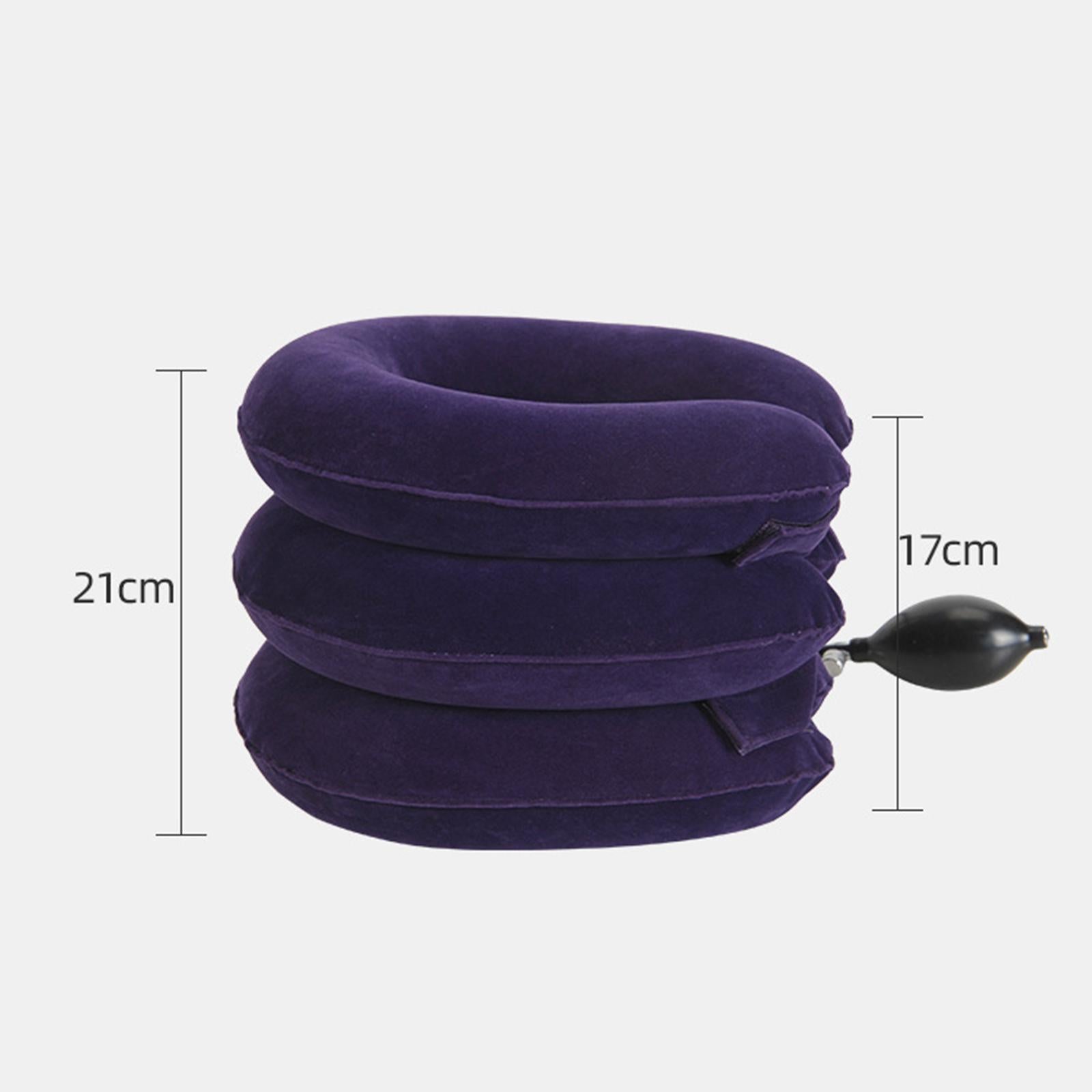 Neck Traction Device Inflatable Neck Stretcher Support Pillow Dark Purple