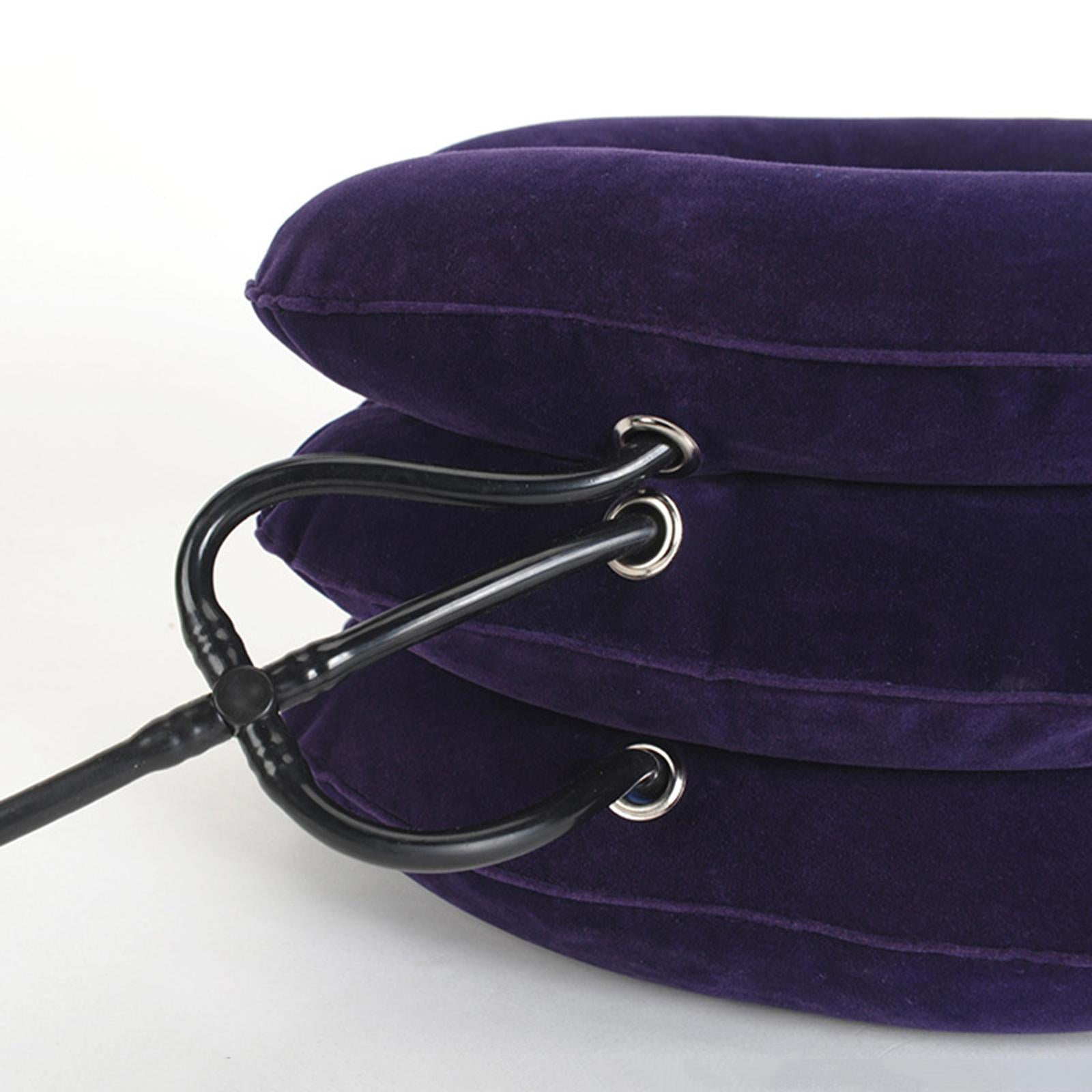 Neck Traction Device Inflatable Neck Stretcher Support Pillow Dark Purple
