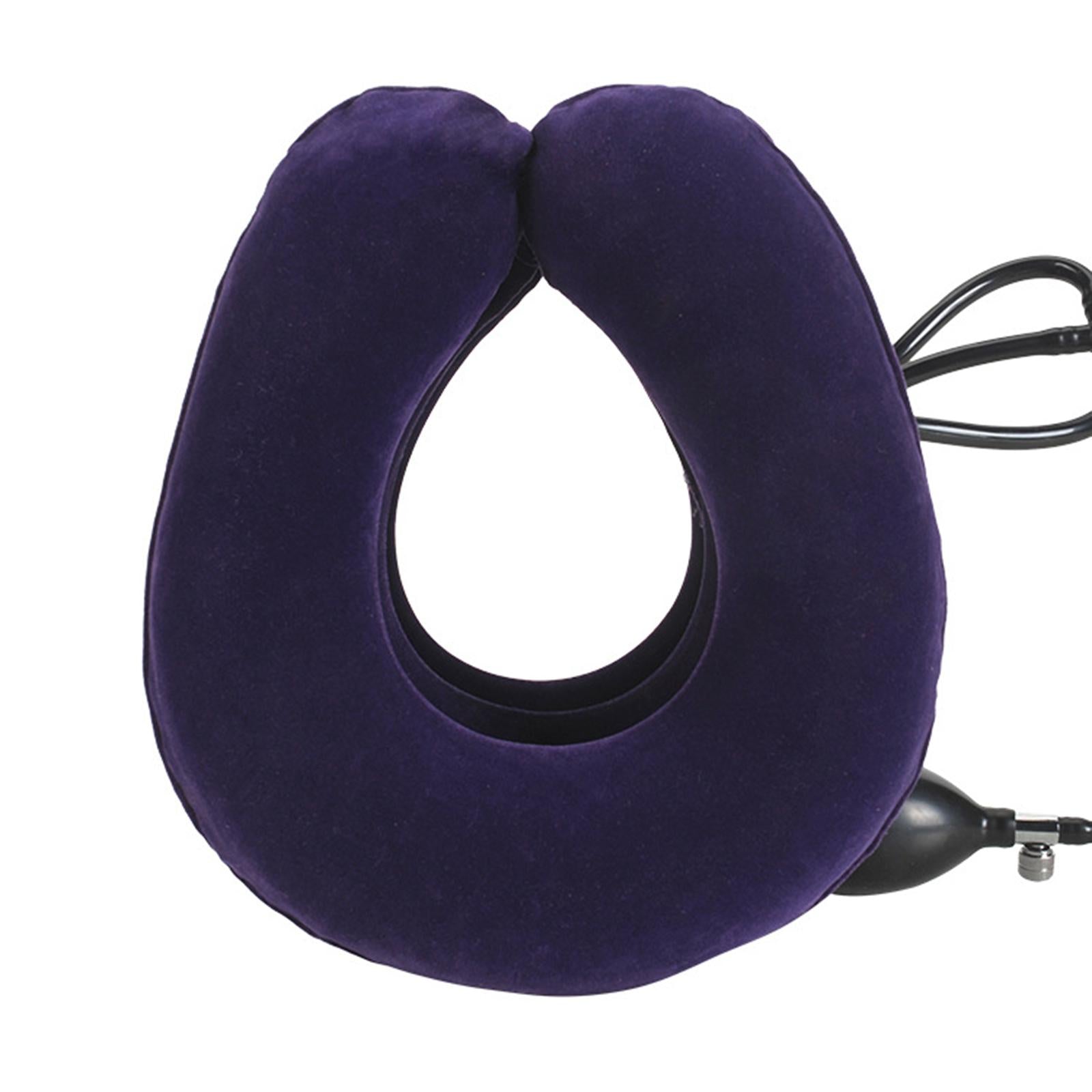 Neck Traction Device Inflatable Neck Stretcher Support Pillow Dark Purple