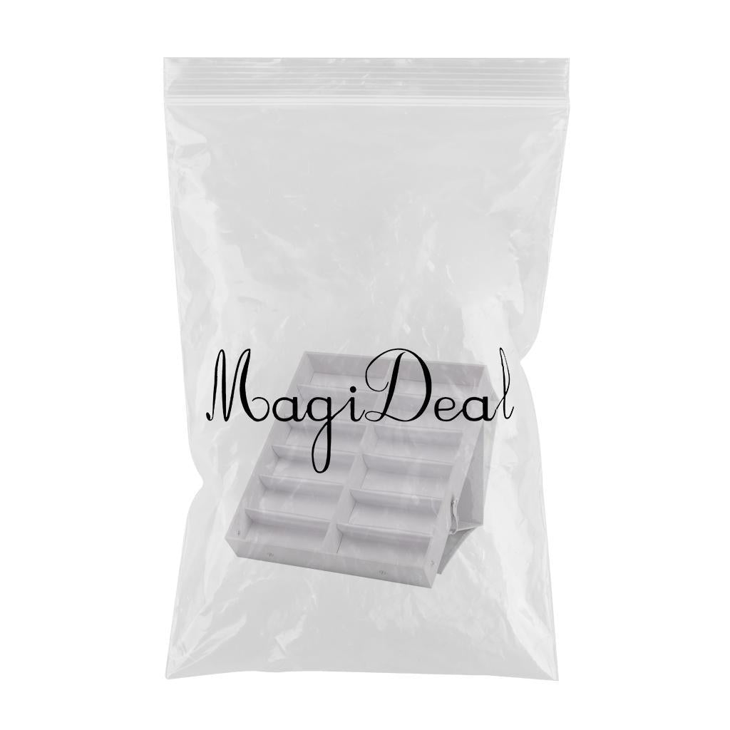 12 Grids Sunglasses Storage Box Foldable with Stand Function Stand white