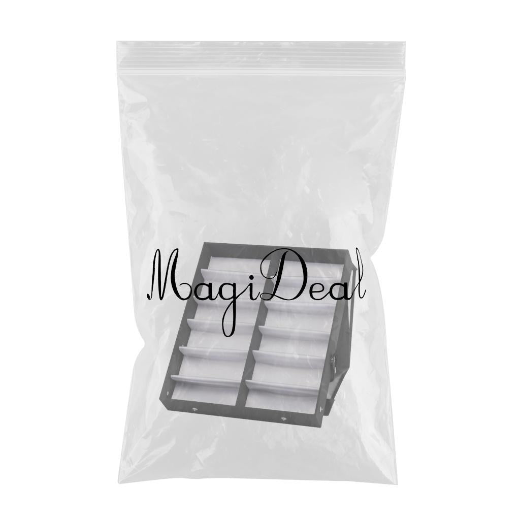12 Grids Sunglasses Storage Box Foldable with Stand Function Stand black