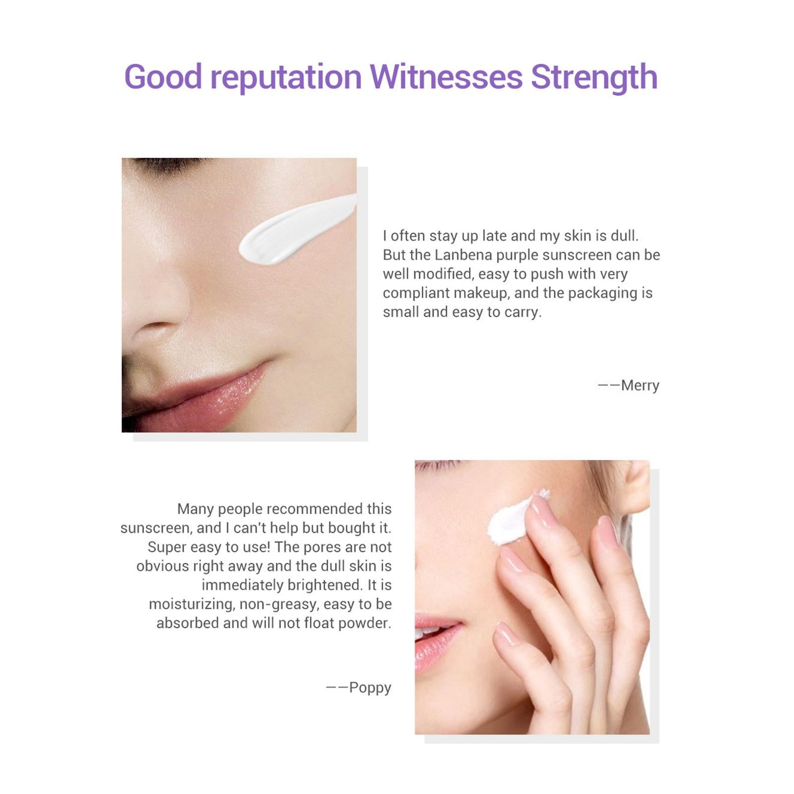 Sunscreen Cream SPF50/PA+++ 40G Safe Natural for Men Woman Kids Adult purple