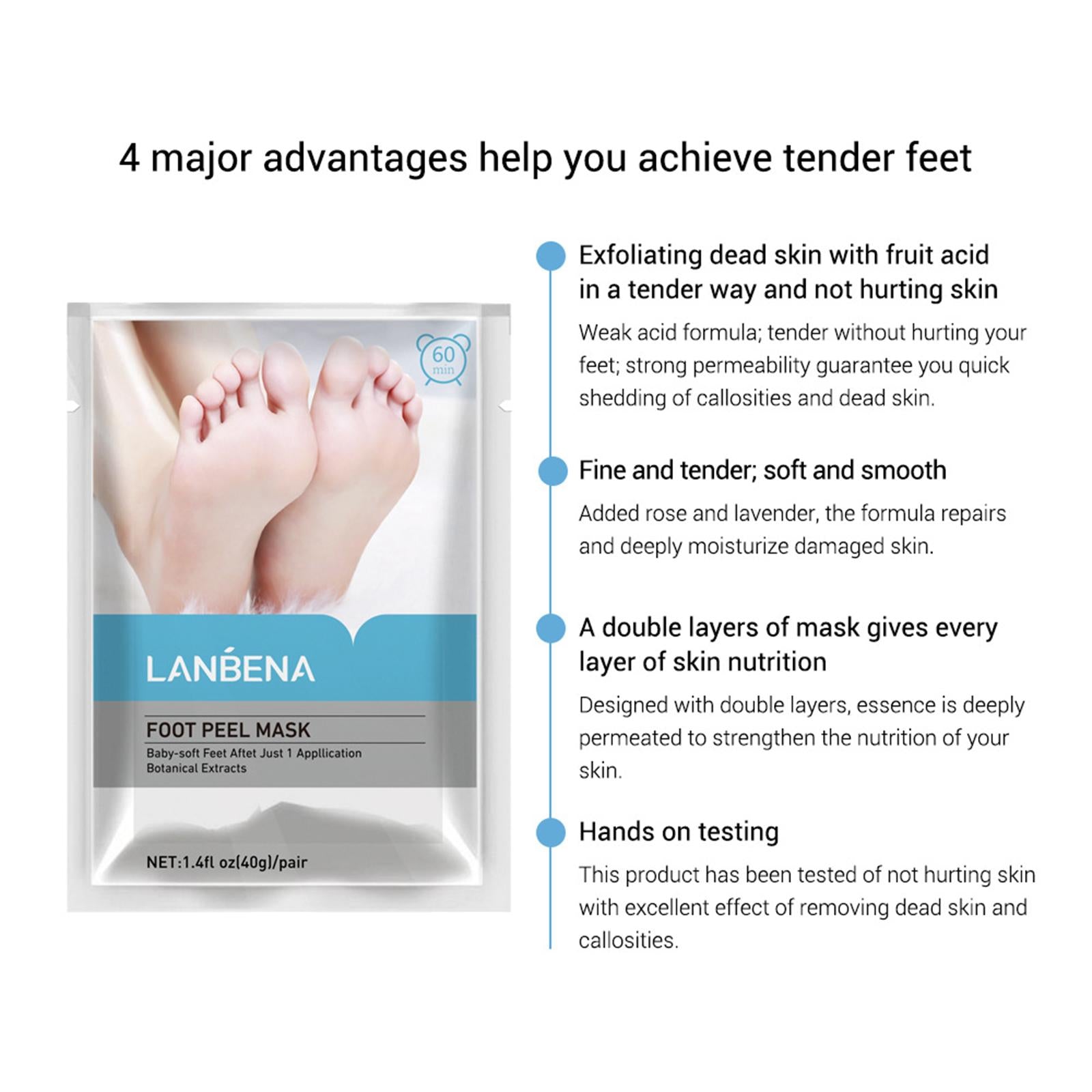 Foot Peel Masks Peeling Remover Soothe Feet for Cracked Feet Treatment No fragrance