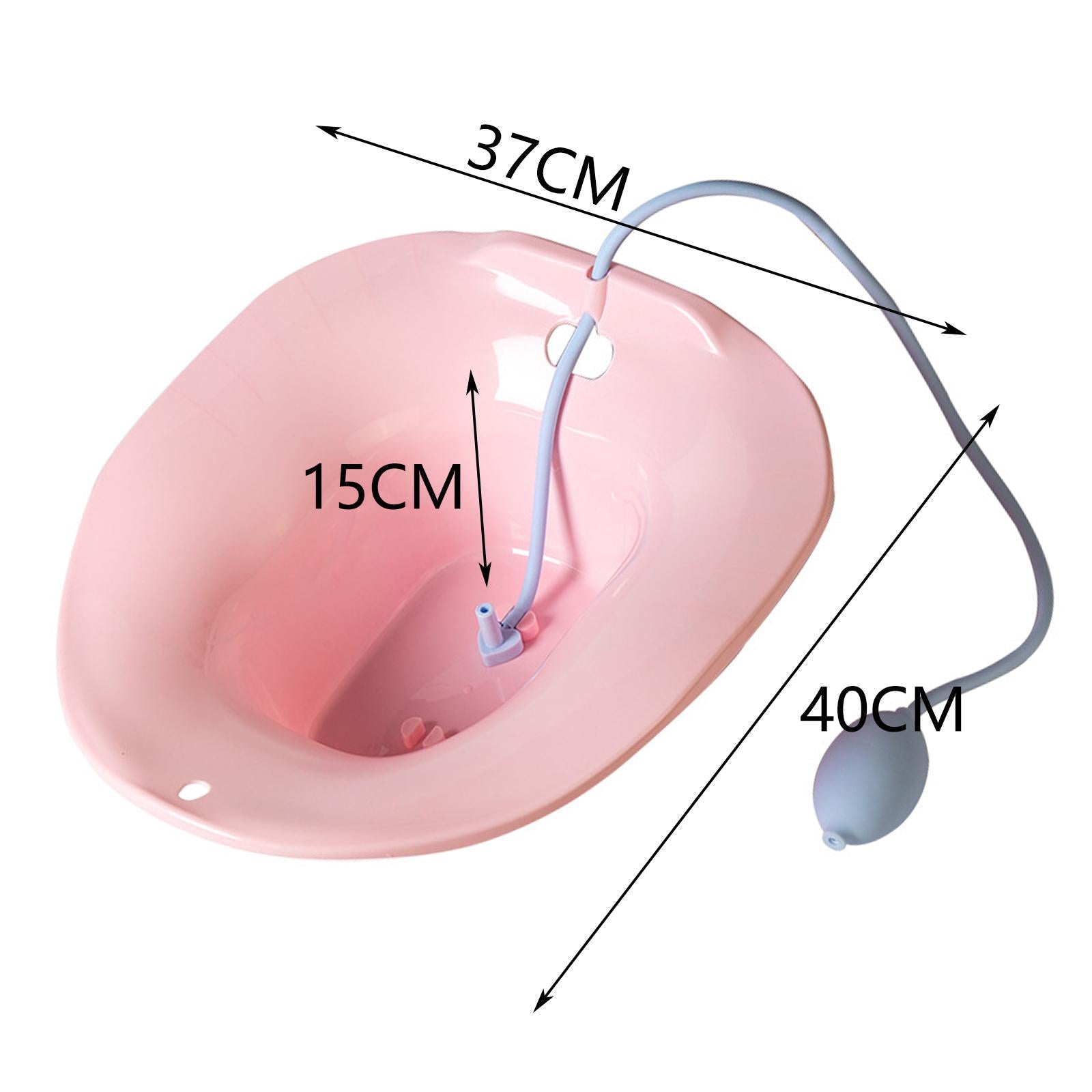 Foldable Sitz Bath Toilet Seat w/ Flusher for Postpartum Hemorrhoids Pink
