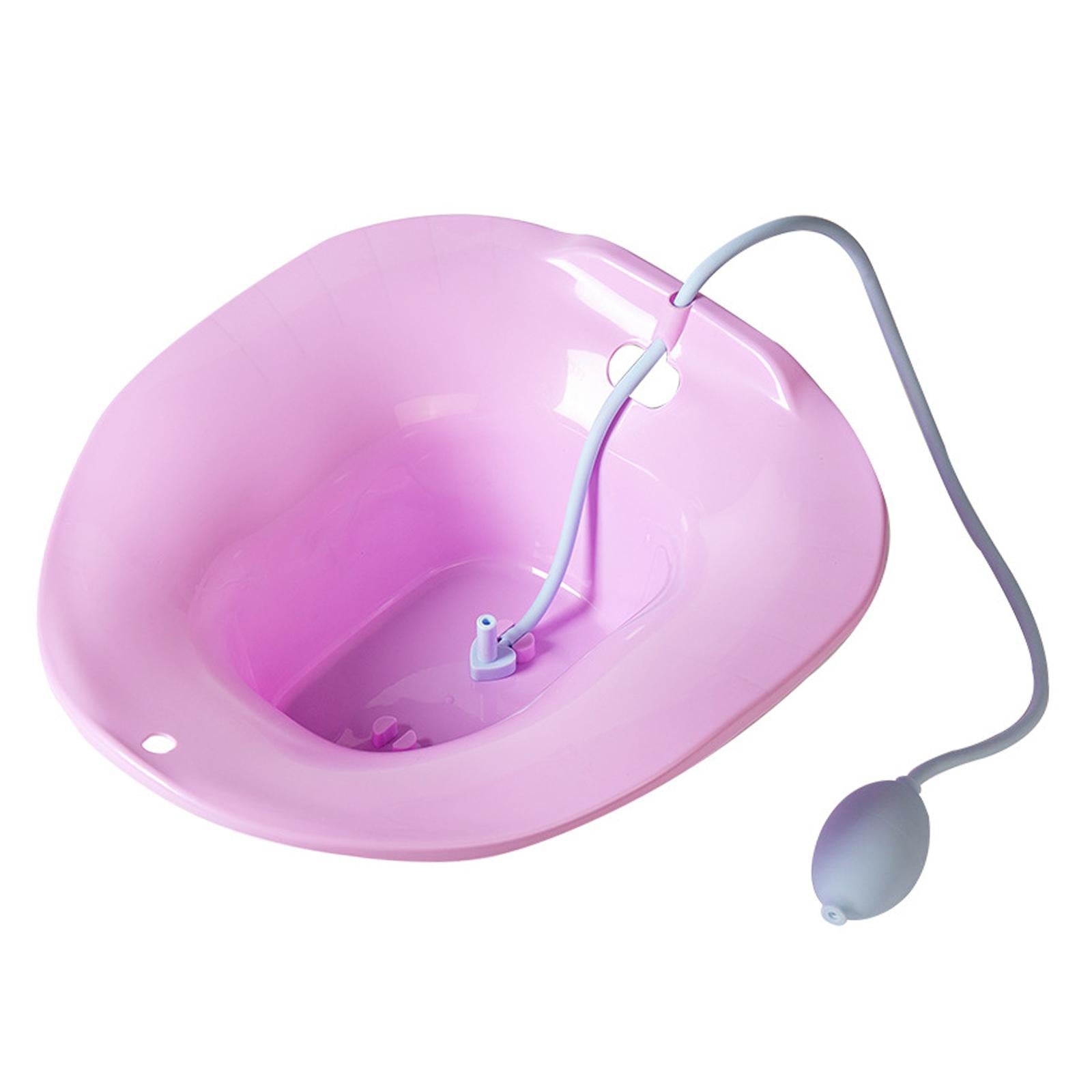 Foldable Sitz Bath Toilet Seat w/ Flusher for Postpartum Hemorrhoids Purple