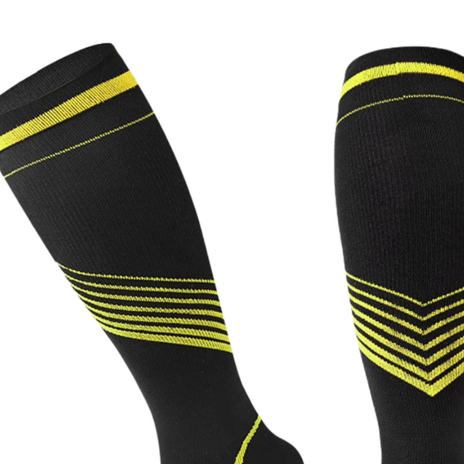 Compression Socks Knee High Support Stockings Leg Thigh Sleeve outdoors Yellow S M