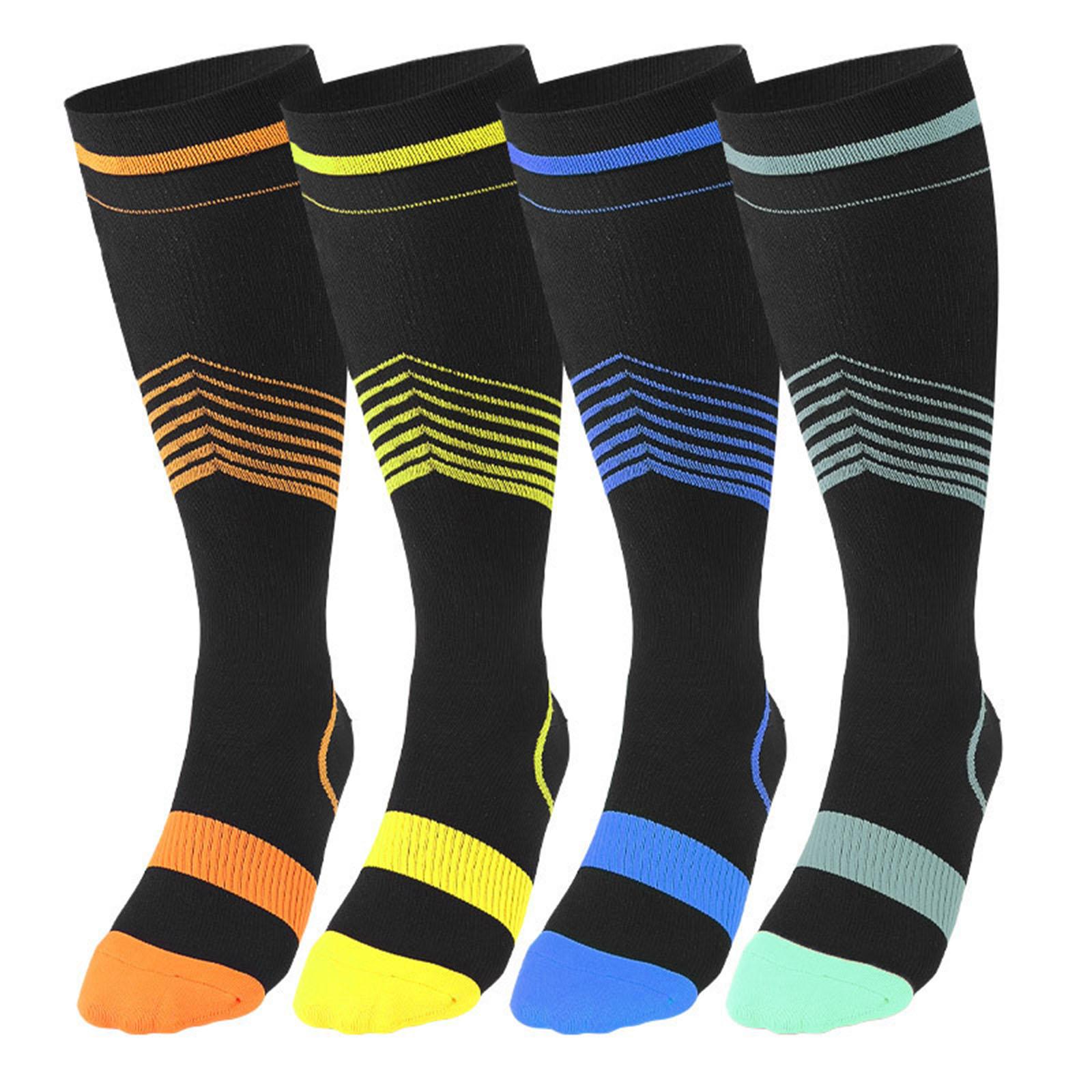 Compression Socks Knee High Support Stockings Leg Thigh Sleeve outdoors Yellow S M