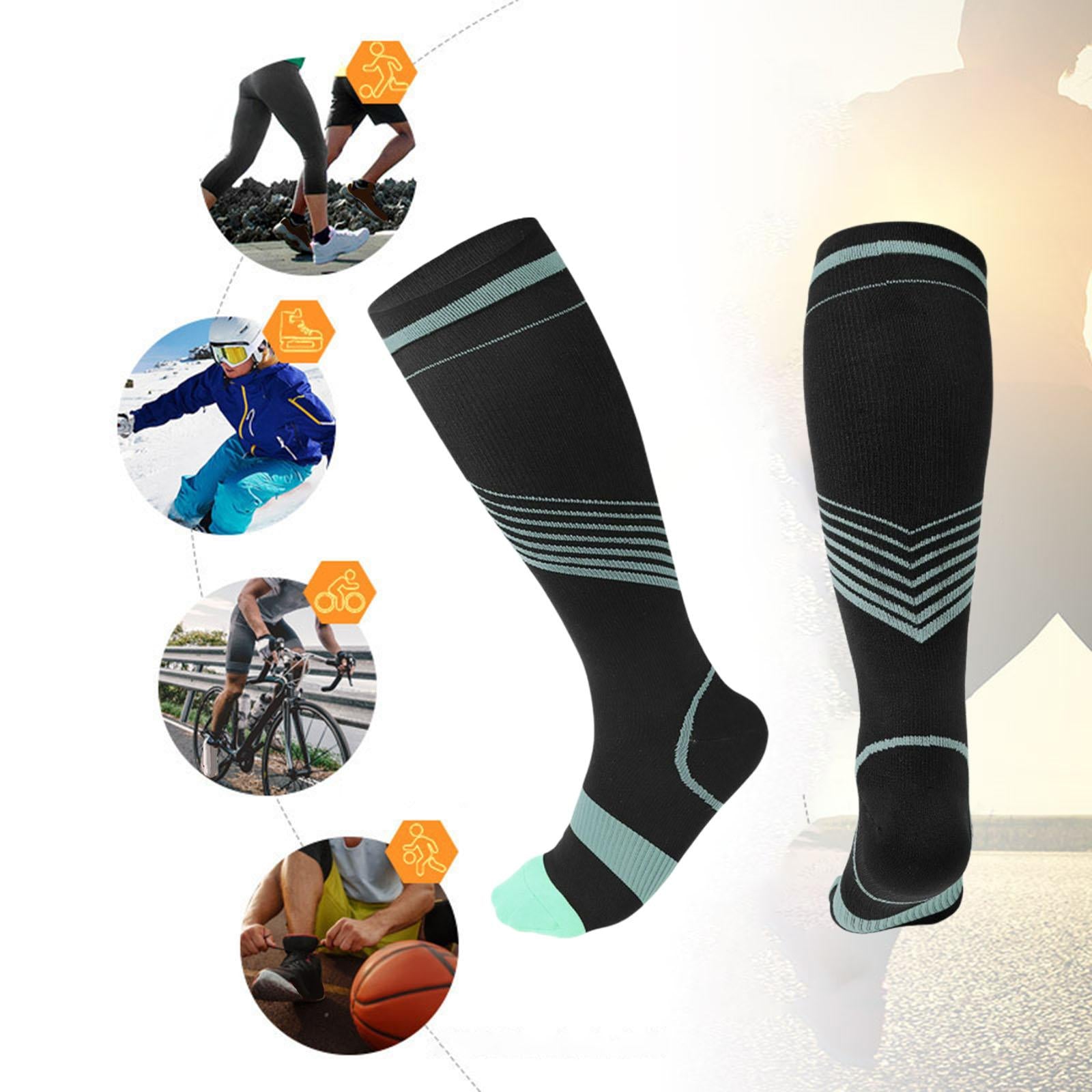Compression Socks Knee High Support Stockings Leg Thigh Sleeve outdoors Green S M